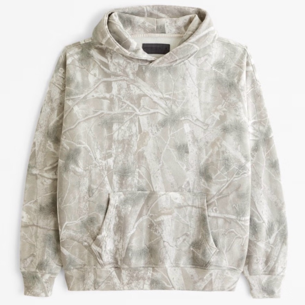 Abercrombie & Fitch Gray Camouflage Hoodie